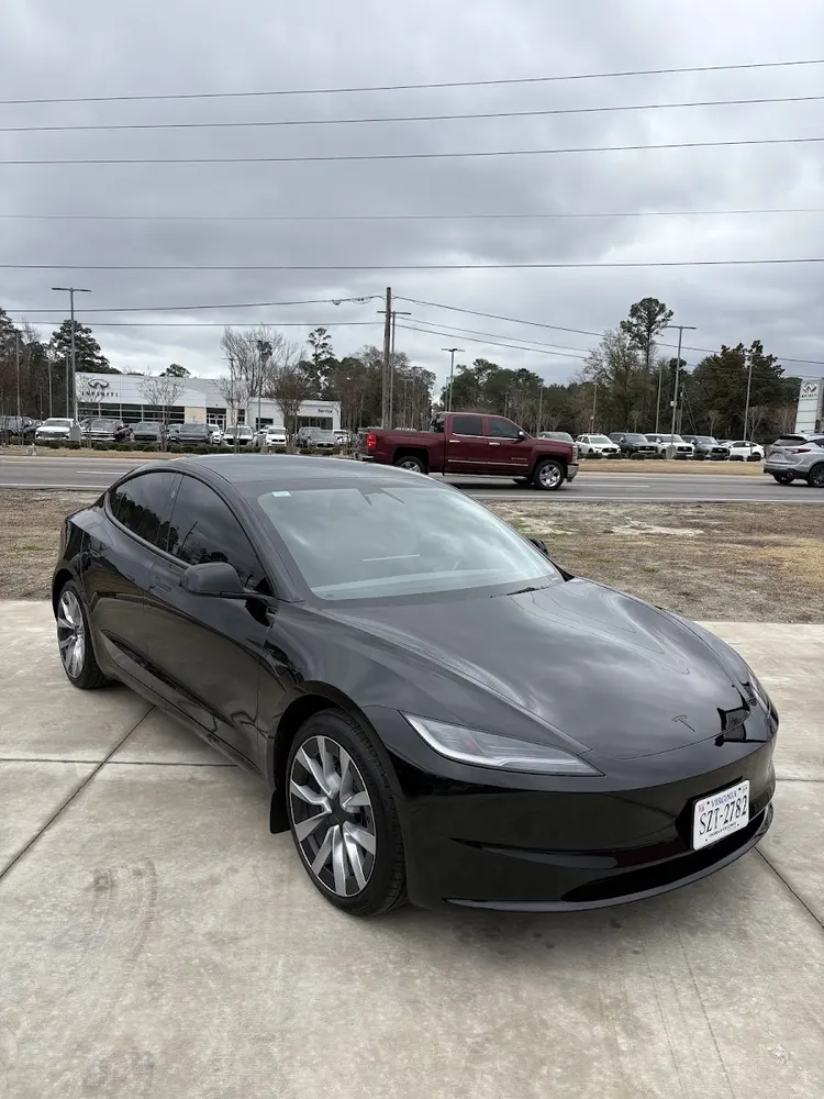 Black Tesla Model 3 photographed by Charles Lloyd in his Google review